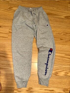 Champion Grey Jogger Sweatpants Big Logo Size XS